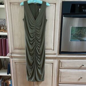 INC International Concepts Olive Midi Dress sz M nwt